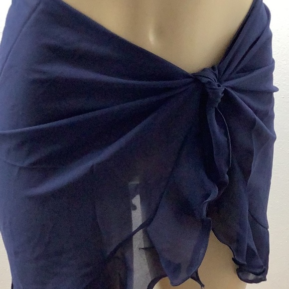 Zuliana lettuce trim beach cover up/sarong. Made in USA. New With Tags - Picture 2 of 4